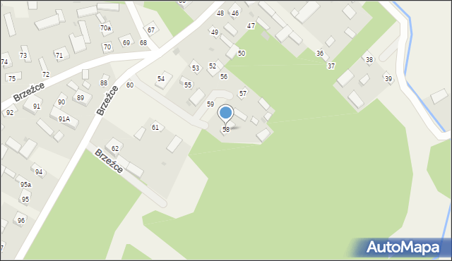 Brzeźce, Brzeźce, 58, mapa Brzeźce