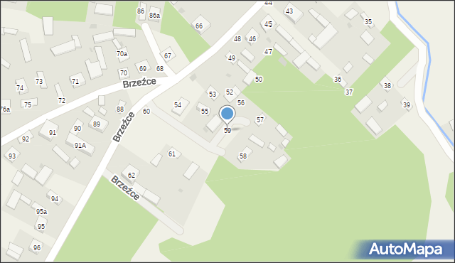 Brzeźce, Brzeźce, 59, mapa Brzeźce