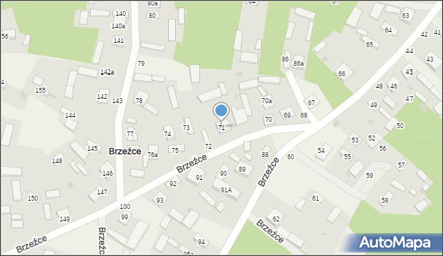 Brzeźce, Brzeźce, 71, mapa Brzeźce