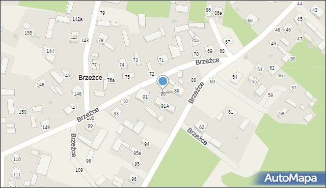 Brzeźce, Brzeźce, 90, mapa Brzeźce