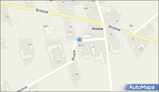 Brzezia, Brzezia, 32, mapa Brzezia