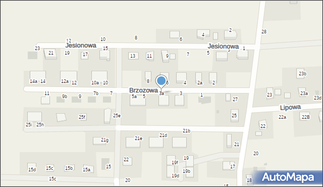 Brzezia Łąka, Brzozowa, 3a, mapa Brzezia Łąka