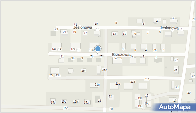 Brzezia Łąka, Brzozowa, 7a, mapa Brzezia Łąka