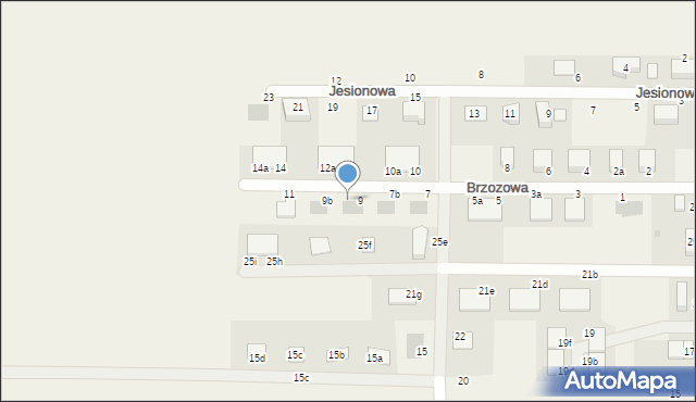 Brzezia Łąka, Brzozowa, 9a, mapa Brzezia Łąka