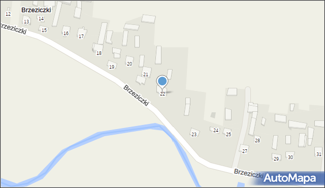 Brzeziczki, Brzeziczki, 22, mapa Brzeziczki