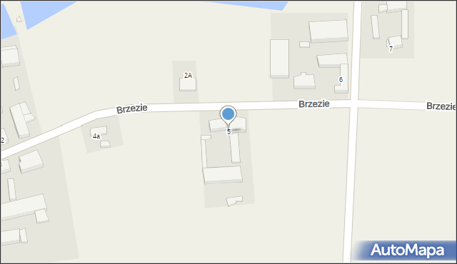 Brzezie, Brzezie, 5, mapa Brzezie