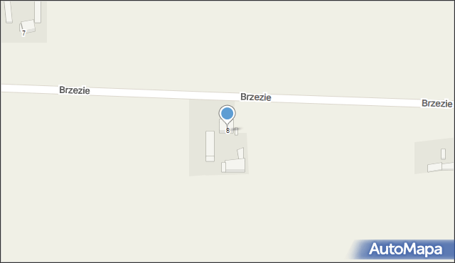 Brzezie, Brzezie, 8, mapa Brzezie