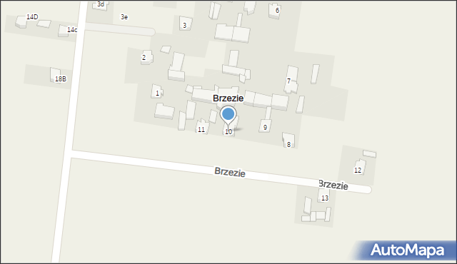 Brzezie, Brzezie, 10, mapa Brzezie