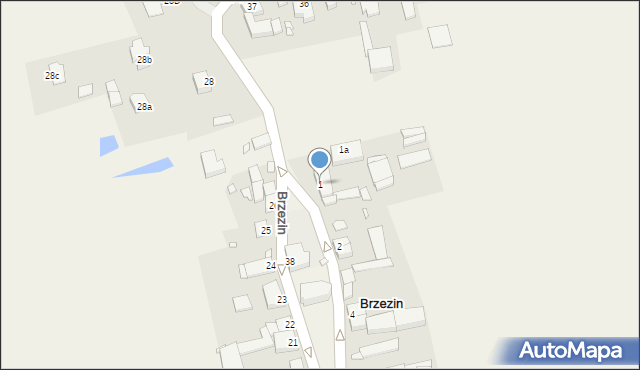 Brzezin, Brzezin, 1, mapa Brzezin