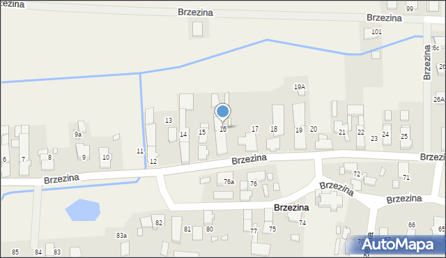 Brzezina, Brzezina, 16, mapa Brzezina