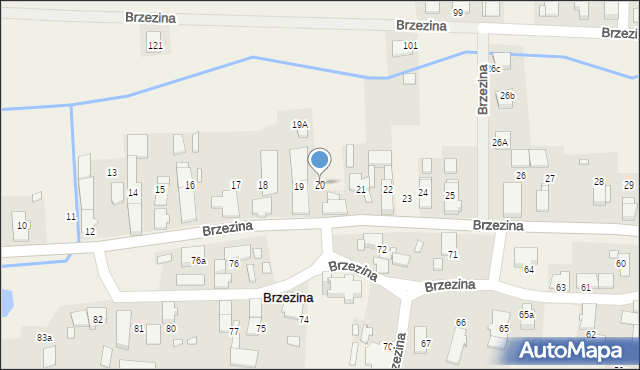 Brzezina, Brzezina, 20, mapa Brzezina