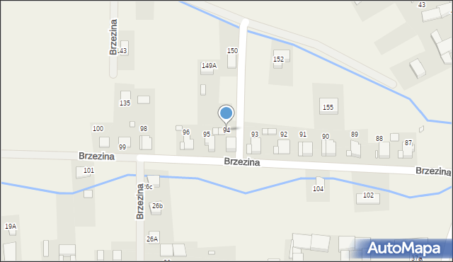 Brzezina, Brzezina, 94, mapa Brzezina