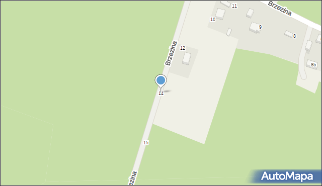 Brzezina, Brzezina, 14, mapa Brzezina