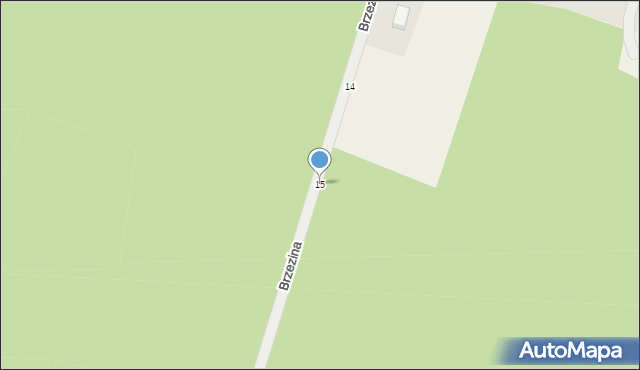 Brzezina, Brzezina, 15, mapa Brzezina