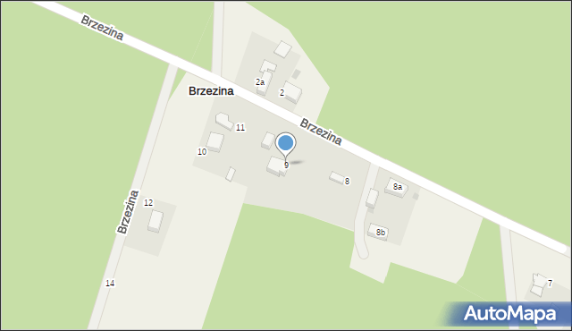 Brzezina, Brzezina, 9, mapa Brzezina