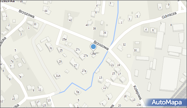 Brzezinka, Brzozowa, 25b, mapa Brzezinka