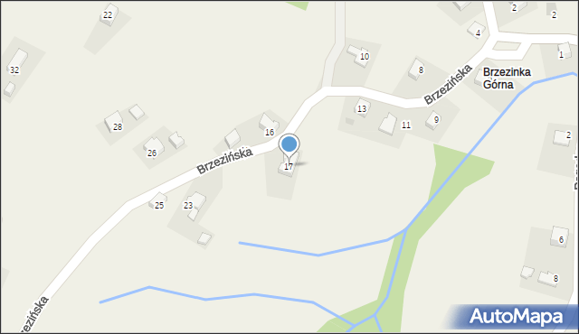 Brzezinka, Brzezińska, 17, mapa Brzezinka