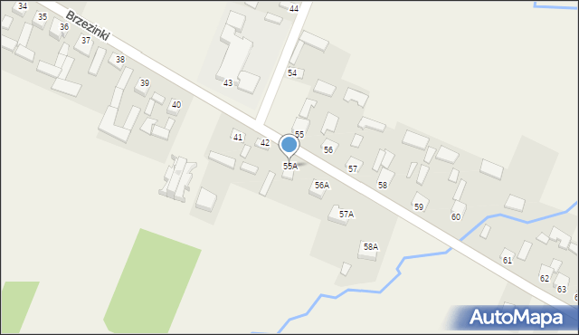 Brzezinki, Brzezinki, 55A, mapa Brzezinki