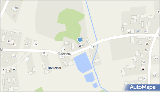 Brzezinki, Brzezinki, 16, mapa Brzezinki