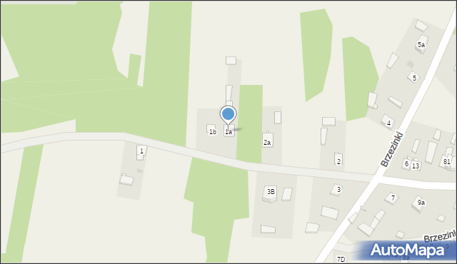 Brzezinki, Brzezinki, 1a, mapa Brzezinki