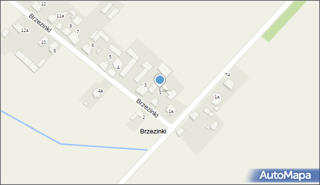 Brzezinki, Brzezinki, 1, mapa Brzezinki