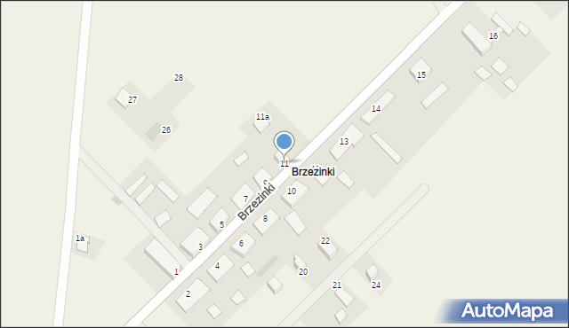 Brzezinki, Brzezinki, 11, mapa Brzezinki