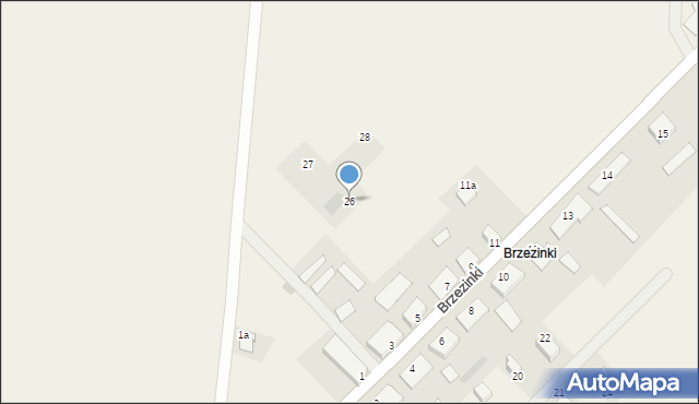 Brzezinki, Brzezinki, 26, mapa Brzezinki