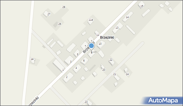 Brzezinki, Brzezinki, 8, mapa Brzezinki