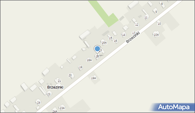 Brzezinki, Brzezinki, 18, mapa Brzezinki