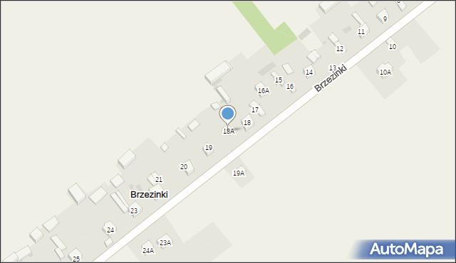 Brzezinki, Brzezinki, 18A, mapa Brzezinki