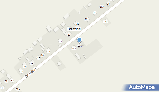 Brzezinki, Brzezinki, 23A, mapa Brzezinki