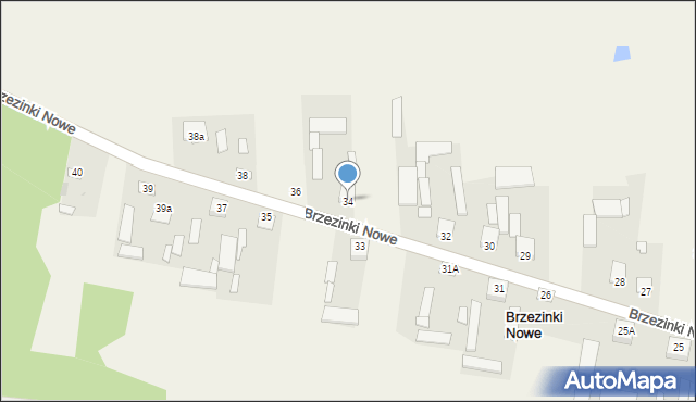 Brzezinki Nowe, Brzezinki Nowe, 34, mapa Brzezinki Nowe