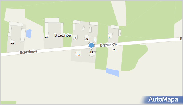 Brzezinów, Brzezinów, 8B, mapa Brzezinów
