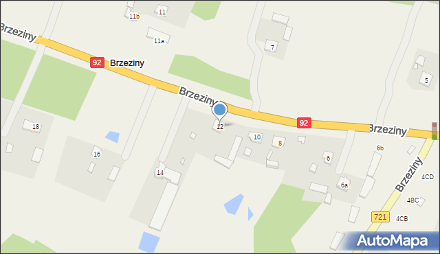 Brzeziny, Brzeziny, 12, mapa Brzeziny