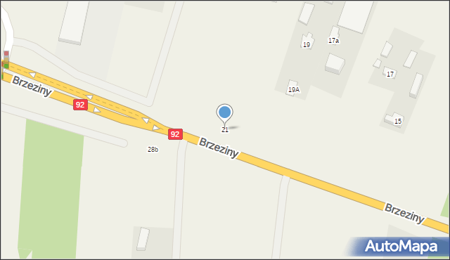 Brzeziny, Brzeziny, 21, mapa Brzeziny