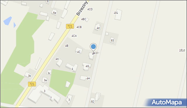 Brzeziny, Brzeziny, 4F, mapa Brzeziny