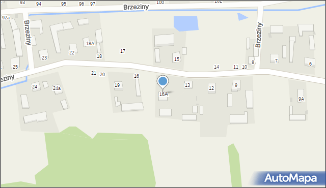 Brzeziny, Brzeziny, 16A, mapa Brzeziny