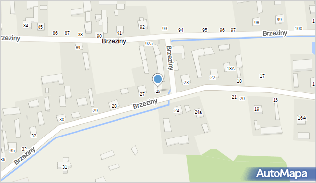 Brzeziny, Brzeziny, 25, mapa Brzeziny