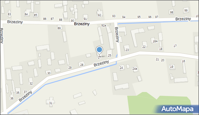 Brzeziny, Brzeziny, 27, mapa Brzeziny