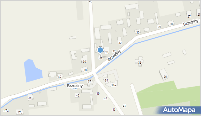 Brzeziny, Brzeziny, 36, mapa Brzeziny
