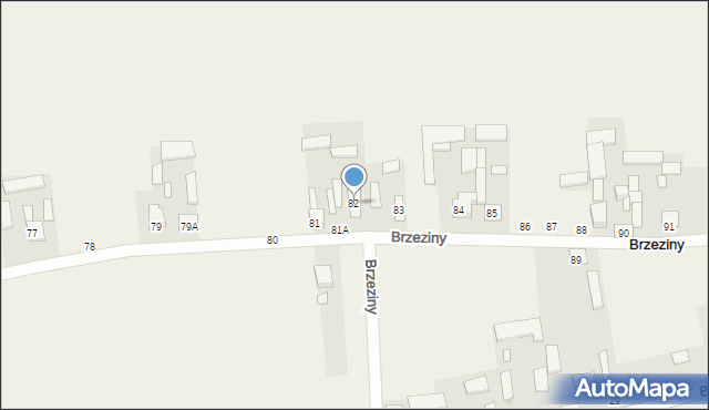 Brzeziny, Brzeziny, 82, mapa Brzeziny