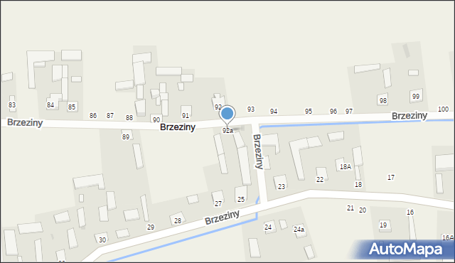 Brzeziny, Brzeziny, 92a, mapa Brzeziny