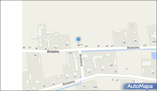 Brzeziny, Brzeziny, 93, mapa Brzeziny