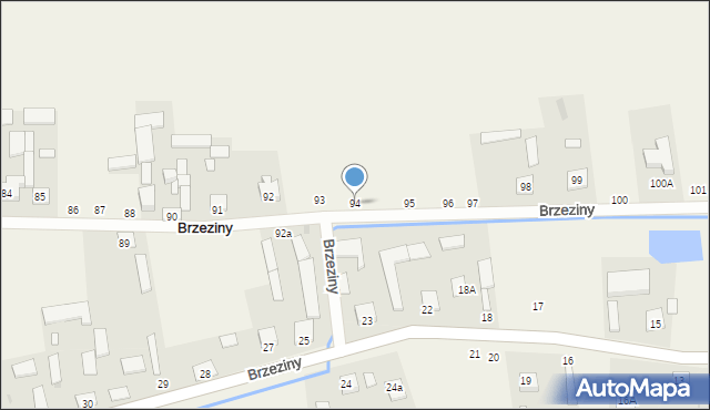 Brzeziny, Brzeziny, 94, mapa Brzeziny