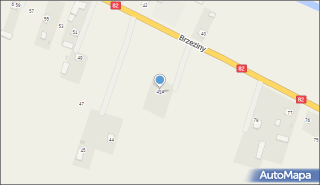 Brzeziny, Brzeziny, 41A, mapa Brzeziny