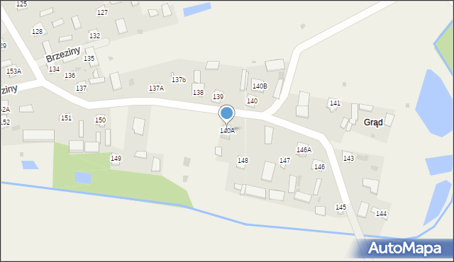 Brzeziny, Brzeziny, 140A, mapa Brzeziny