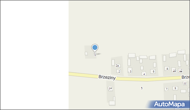 Brzeziny, Brzeziny, 1, mapa Brzeziny