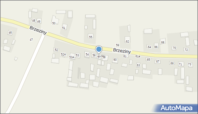 Brzeziny, Brzeziny, 57, mapa Brzeziny