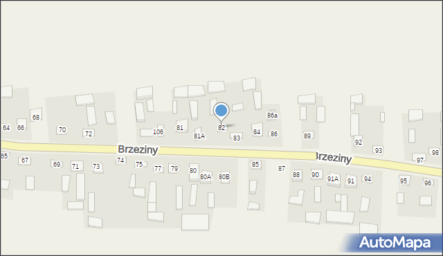 Brzeziny, Brzeziny, 82, mapa Brzeziny