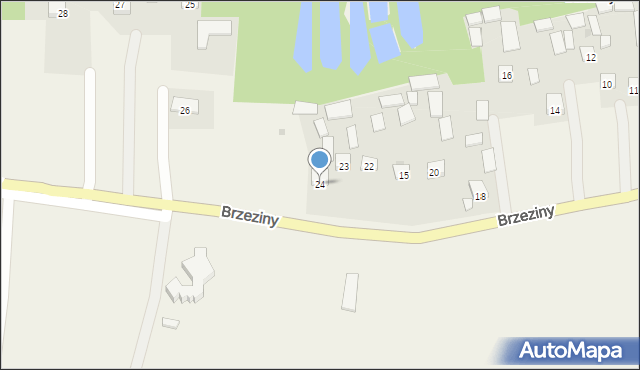 Brzeziny, Brzeziny, 24, mapa Brzeziny